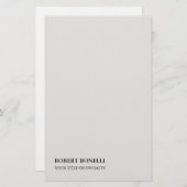 Unieke, moderne platina grijs stijlvolle minimalis briefpapier (Voorkant / Achterkant)