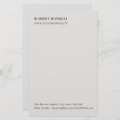 Unieke, moderne platina grijs stijlvolle minimalis briefpapier (Voorkant / Achterkant)