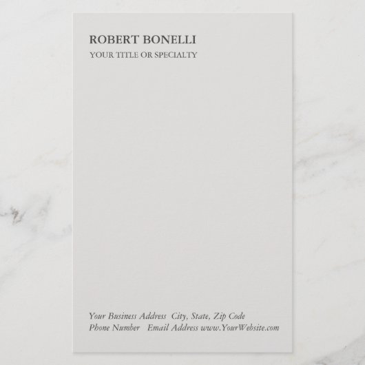 Unieke, moderne platina grijs stijlvolle minimalis briefpapier (Voorkant)