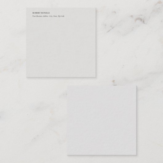 Unieke, moderne platina grijs stijlvolle minimalis informatiekaartje (Voorkant / Achterkant)