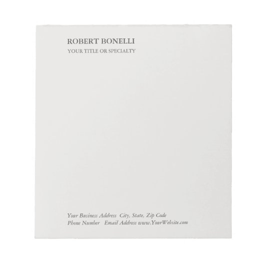 Unieke, moderne platina grijs stijlvolle minimalis notitieblok (Voorkant)