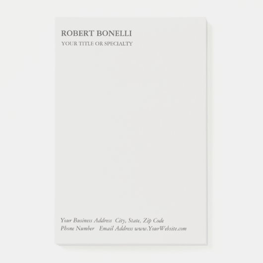 Unieke, moderne platina grijs stijlvolle minimalis post-it® notes (Voorkant)