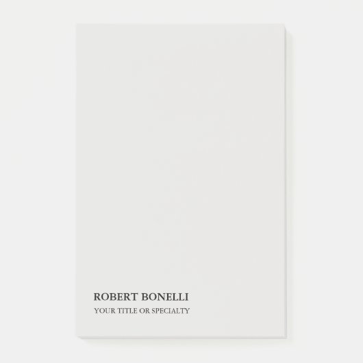 Unieke, moderne platina grijs stijlvolle minimalis post-it® notes (Voorkant)