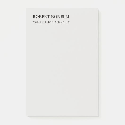 Unieke, moderne platina grijs stijlvolle minimalis post-it® notes (Voorkant)