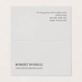 Unieke, moderne platina grijs stijlvolle minimalis visitekaartje (Buitenkant ongevouwen)