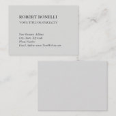 Unieke, moderne platina grijs stijlvolle minimalis visitekaartje (Voorkant / Achterkant)