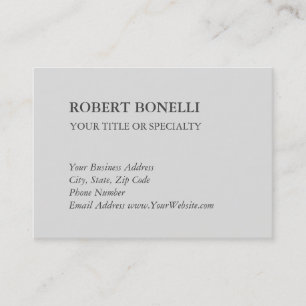 Unieke, moderne platina grijs stijlvolle minimalis visitekaartje