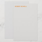 Unieke moderne platina grijze minimalistische briefpapier (Voorkant / Achterkant)