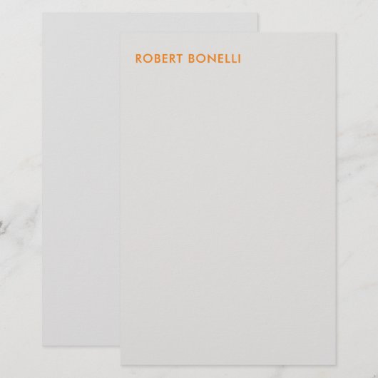 Unieke moderne platina grijze minimalistische briefpapier (Voorkant / Achterkant)