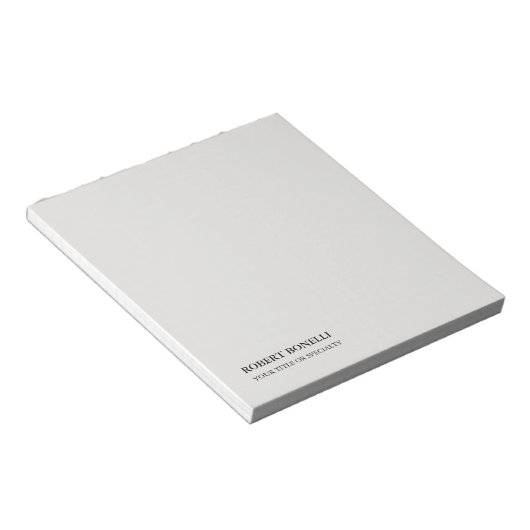 Unieke moderne platina grijze stijlvolle minimalis notitieblok (Schuin)