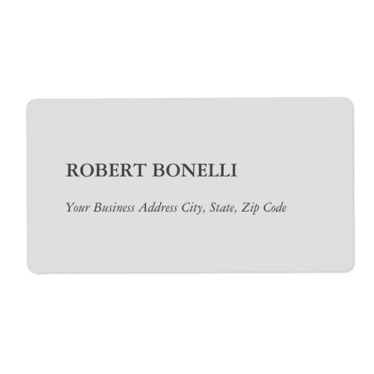 Unieke moderne platinagrijze stijlvolle minimalist etiket (Voorkant)