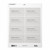 Unieke moderne platinagrijze stijlvolle minimalist etiket (Full Sheet)