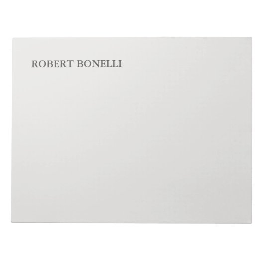 Unieke moderne platinagrijze stijlvolle minimalist notitieblok (Voorkant)