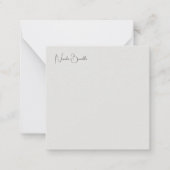 Unieke moderne platinum grey minimalistische kalig notitiekaartje (Voorkant)
