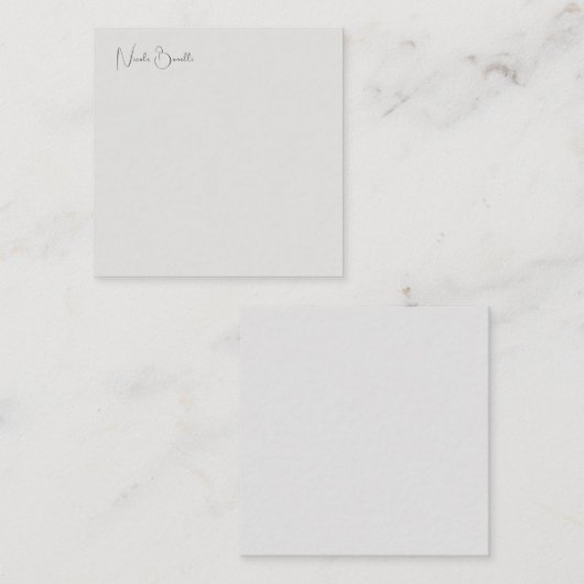 Unieke moderne platinum grey minimalistische kalig notitiekaartje (Voorkant / Achterkant)