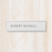 Unieke moderne platinumgrijze minimalist deurbordje (Voorkant)