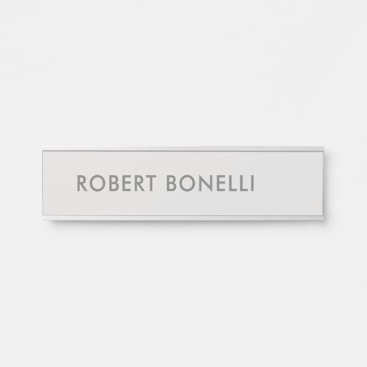 Unieke moderne platinumgrijze minimalist deurbordje (Voorkant)
