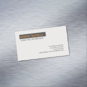 Unieke moderne platinumgrijze minimalist magnetisch visitekaartje (Voorbeeld)