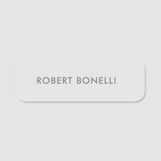 Unieke moderne platinumgrijze minimalist naamplaatje (Voorkant)