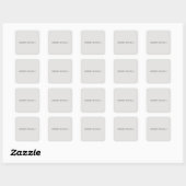 Unieke moderne platinumgrijze minimalist vierkante sticker (Vel)