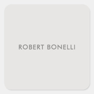 Unieke moderne platinumgrijze minimalist vierkante sticker