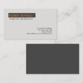 Unieke moderne platinumgrijze minimalist visitekaartje (Voorkant / Achterkant)