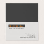 Unieke moderne platinumgrijze minimalist visitekaartje (Buitenkant ongevouwen)