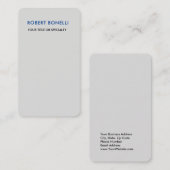 Unieke moderne platinumgrijze minimalist visitekaartje (Voorkant / Achterkant)