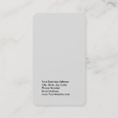Unieke moderne platinumgrijze minimalist visitekaartje (Achterkant)
