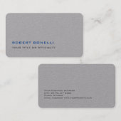 Unieke, moderne Premium Gray Minimalist Visitekaartje (Voorkant / Achterkant)