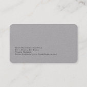 Unieke, moderne Premium Gray Minimalist Visitekaartje (Achterkant)