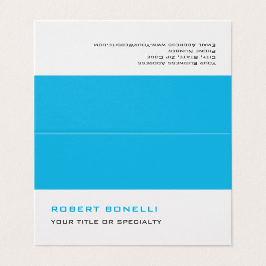 Unieke moderne premium parel minimalistisch blauw  visitekaartje (Buitenkant ongevouwen)