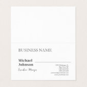 Unieke moderne professionele minimalistische chic visitekaartje (Buitenkant ongevouwen)