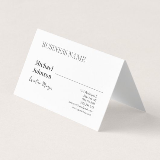Unieke moderne professionele minimalistische chic visitekaartje (Voorkant)
