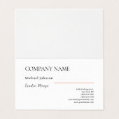 Unieke moderne professionele minimalistische chic visitekaartje (Buitenkant ongevouwen)