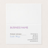 Unieke moderne professionele minimalistische chic visitekaartje (Buitenkant ongevouwen)