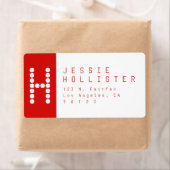 Unieke Moderne | Rood en wit retouradres Etiket (Insitu)