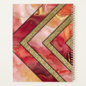 Unieke Moderne Rood Gouden Geometrisch Planner (Achterkant)