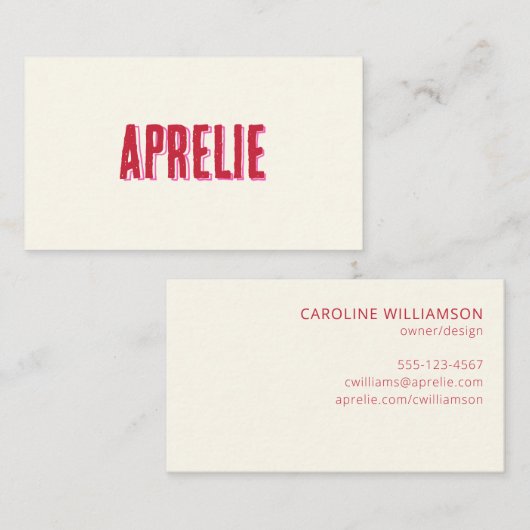 Unieke, moderne, roze, creatieve professional visitekaartje (Voorkant / Achterkant)