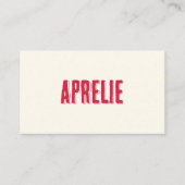 Unieke, moderne, roze, creatieve professional visitekaartje (Voorkant)