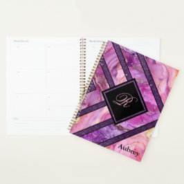 Unieke moderne roze Paarse geometrische gepersonal Planner