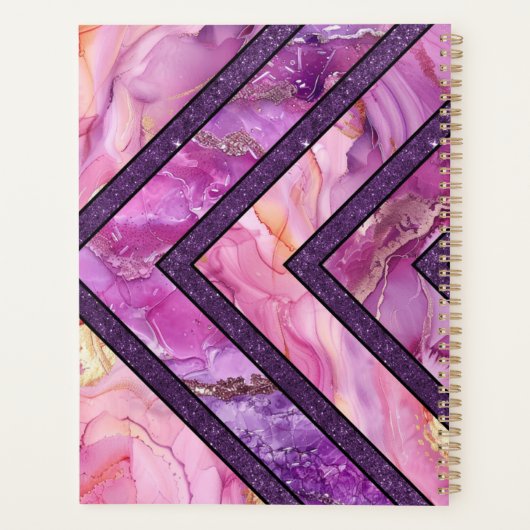 Unieke moderne roze Paarse geometrische gepersonal Planner (Achterkant)
