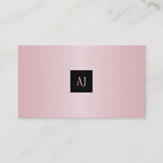 Unieke moderne rozen gouden monogrammed beauty visitekaartje (Voorkant)