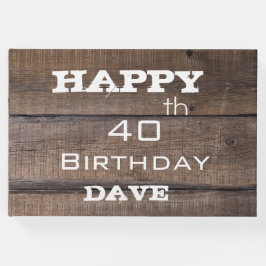 Unieke moderne rustieke 40e verjaardag gepersonali gastenboek