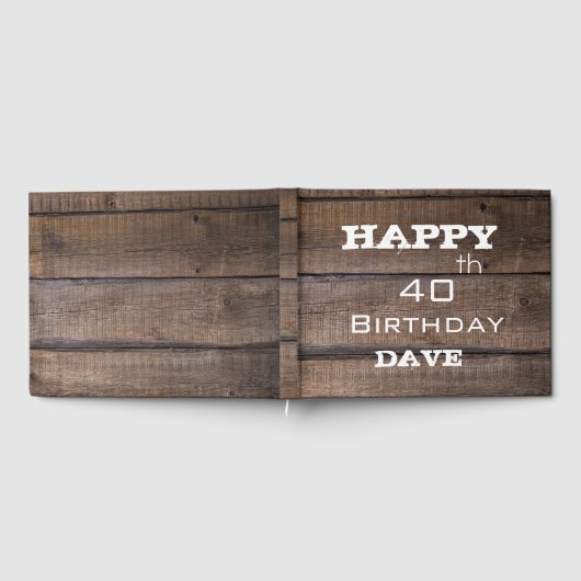 Unieke moderne rustieke 40e verjaardag gepersonali gastenboek (Volledig)