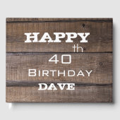 Unieke moderne rustieke 40e verjaardag gepersonali gastenboek (Voorkant)