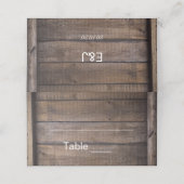 Unieke moderne rustieke houten trouwplaatskaart plaatskaartje (Buitenkant ongevouwen)