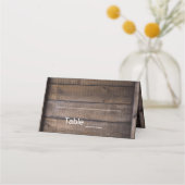 Unieke moderne rustieke houten trouwplaatskaart plaatskaartje (Voorkant)