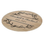 Unieke Moderne Rustieke Paar Bruiloft Datum Pizza Snijplank (Hoek)