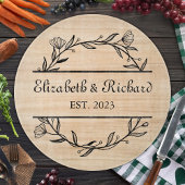 Unieke Moderne Rustieke Paar Bruiloft Datum Pizza Snijplank